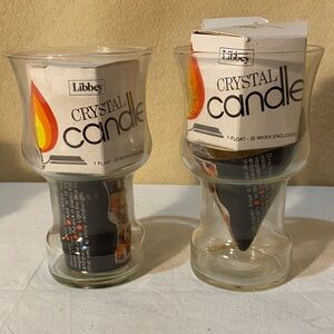 Vintage Libbey Clear Glass Candle Holders